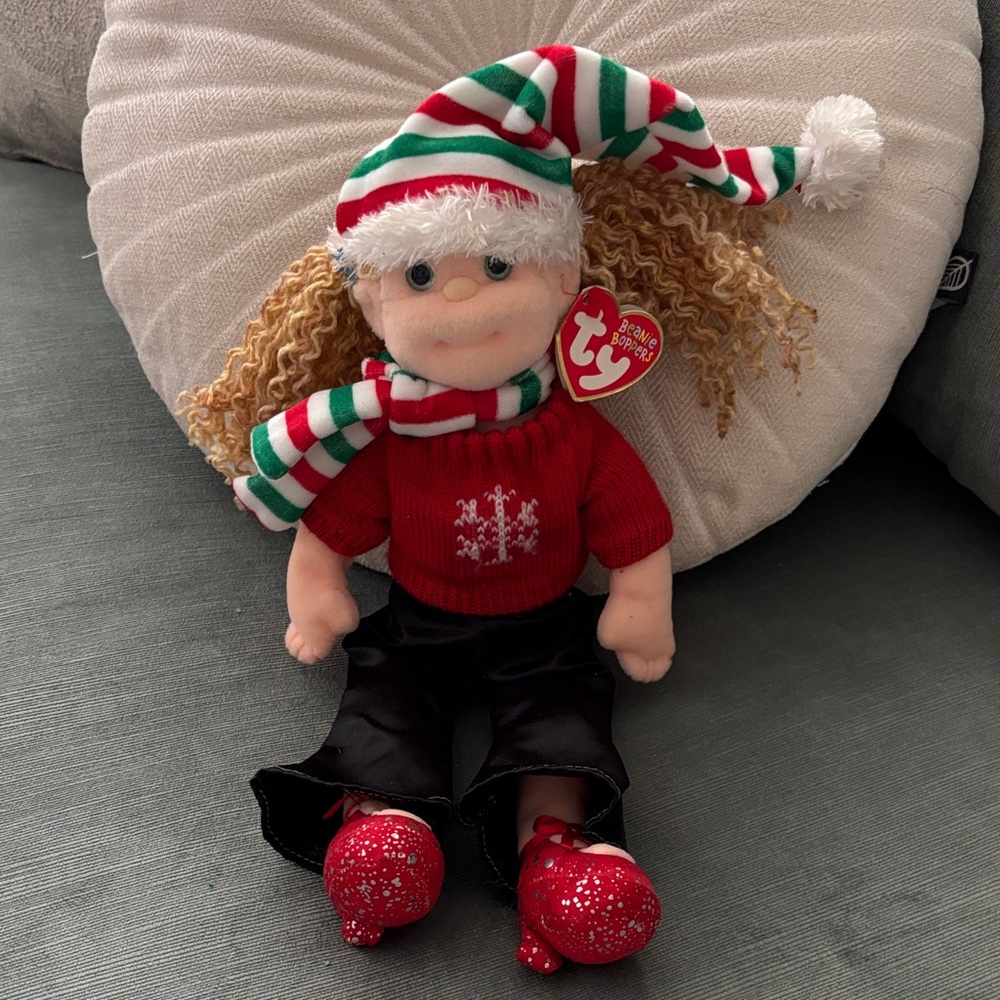 Ty Beanie Bopper • Festive Frannie • 2003 with Tag